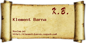 Klement Barna névjegykártya